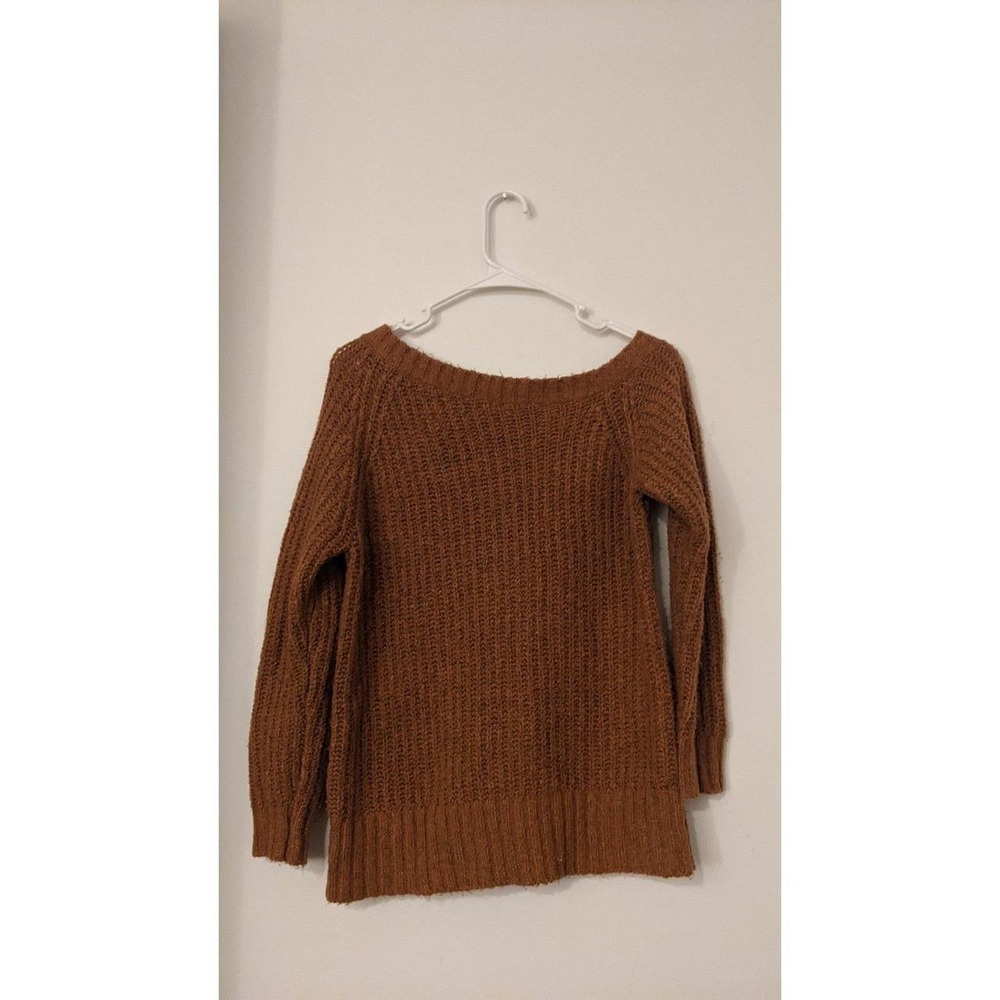 American Eagle Off the Shoulder Orange/Rust Sweater XS - Picture 2 of 6